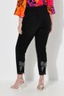 Jeans, slim fit, zoom met siersteentjes, glanzende strik