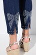 Jeans, smal passform, dekorativ stenkant, glittersløyfe