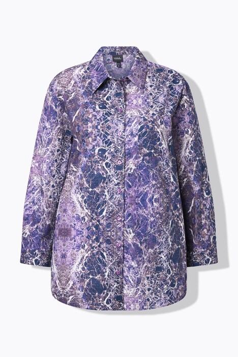 Longbluse, Hemdkragen, Langarm, hinten länger