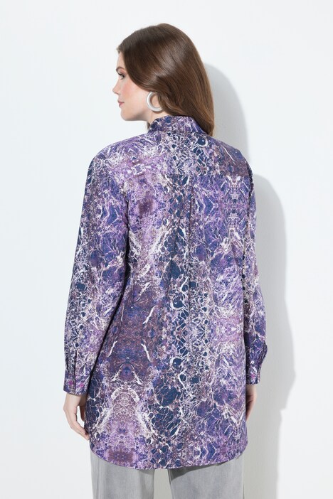 Longbluse, Hemdkragen, Langarm, hinten länger