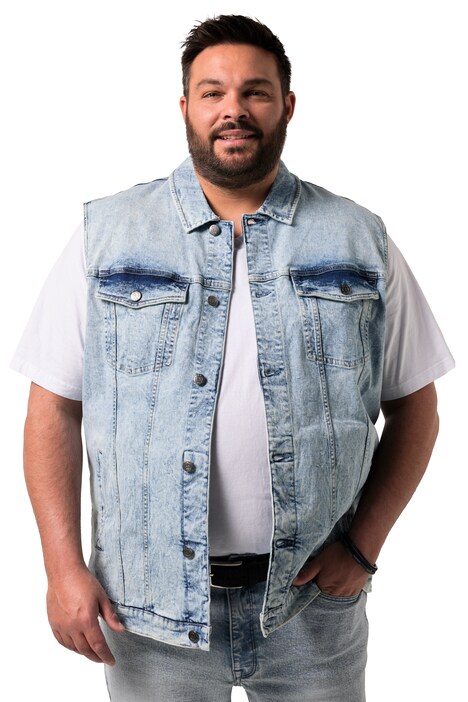 Džínová vesta Men+, knoflíková léga, do 8XL