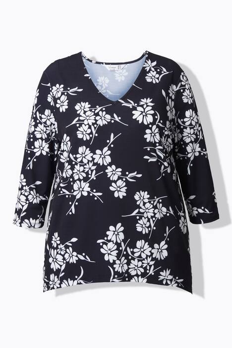 T-shirt dal taglio comodo con fiori e orlo a punte