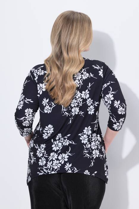 T-shirt dal taglio comodo con fiori e orlo a punte