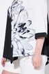 T-shirt, floral print, 3/4 sleeves, zip hem