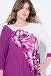 T-skjorte, blomstertrykk, 3/4 ermer, spiss nederkant