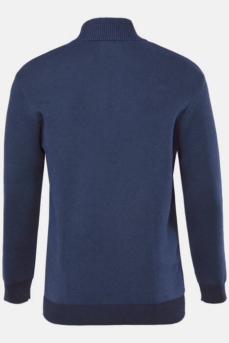 Pull camionneur en maille JP 1880, col zippé, maille texturée CashmereTouch - jusqu'au 7 XL