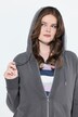 Veste à capuche, manches longues et bords francs