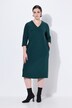 Robe en jersey avec poches, décolleté en V et manches 3/4