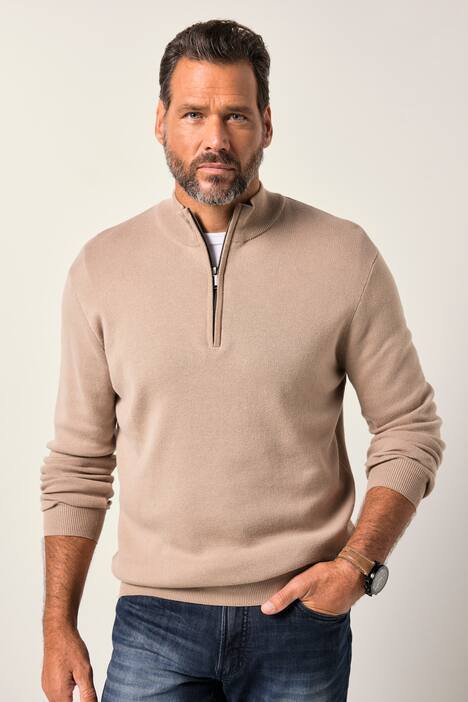 JP1880 Feinstrick-Troyer, CashmereTouch Strick, Zippkragen, bis 7 XL