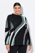 Pull maille Jacquard, col légèrement montant et manches longues