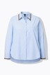 Gestreepte blouse, A-lijn, overhemdkraag, lange mouw