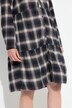 Robe trapèze à carreaux, avec col tunisien et manches longues