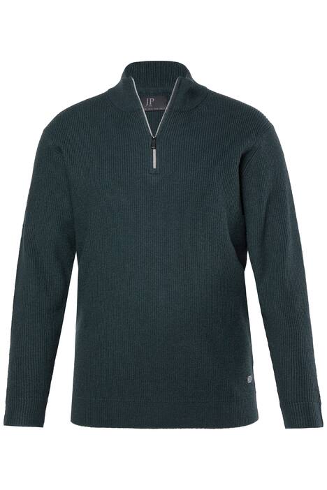 Úpletový troyer JP1880, žebrovaný úplet, límeček se zipem, do 7XL