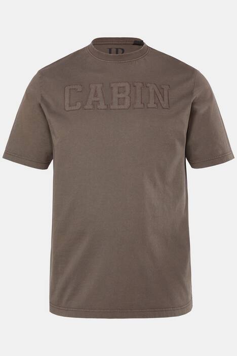T-shirt JP1880 dal look vintage con applicazioni e mezze maniche, disponibile fino alla tg. 8XL