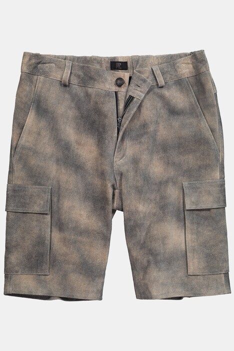 JP1880 Bermuda-shorts i læder, traditionel stil, okselæder, cargolommer, normal pasform, op til 72