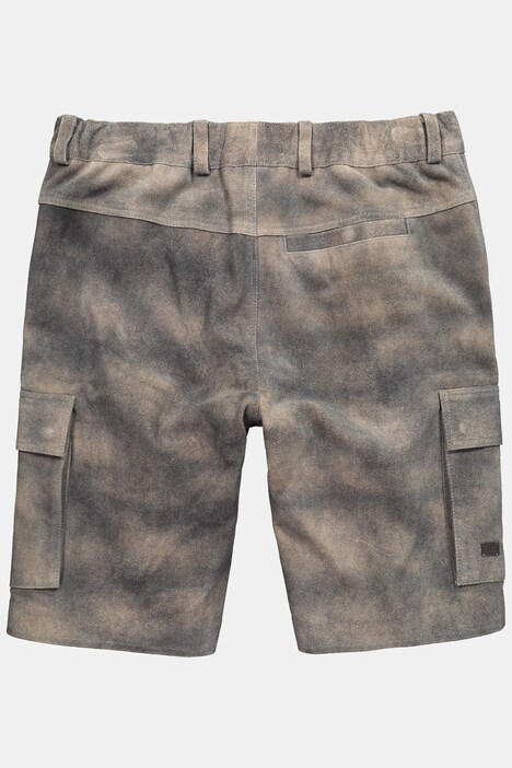 JP1880 Bermuda-shorts i læder, traditionel stil, okselæder, cargolommer, normal pasform, op til 72