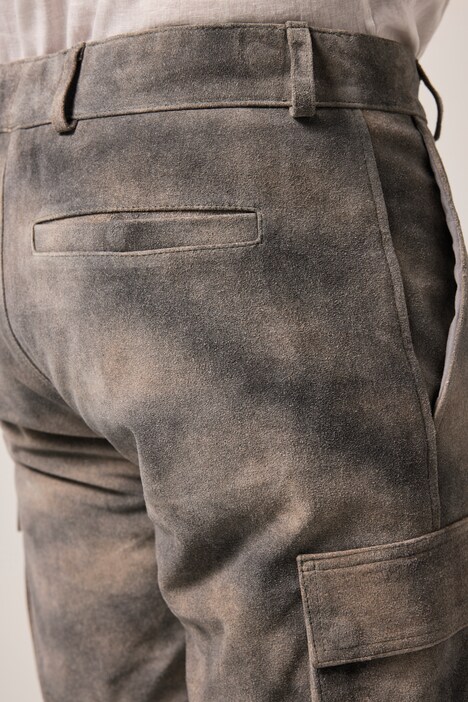 JP1880 Bermuda-shorts i læder, traditionel stil, okselæder, cargolommer, normal pasform, op til 72