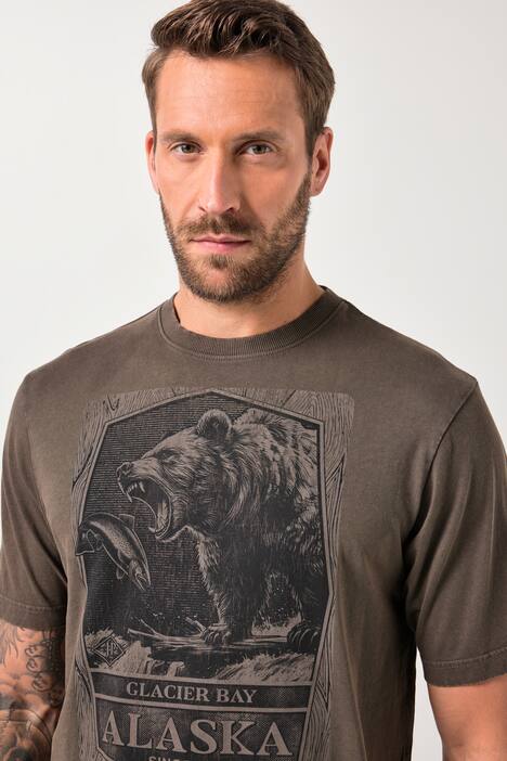 JP1880 T-Shirt, Halbarm, Brustprint, Vintage Look, bis 8 XL