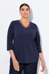 Camisa, escote decorado, Classic, manga 3/4