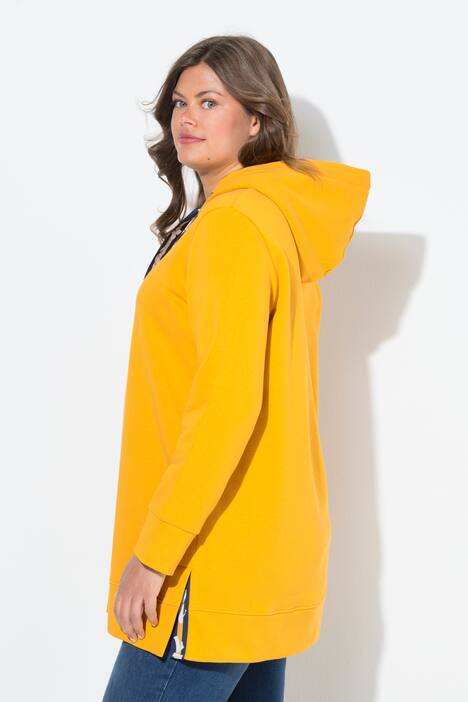 Sweat-shirt long à capuche, manches longues, OEKO-TEX