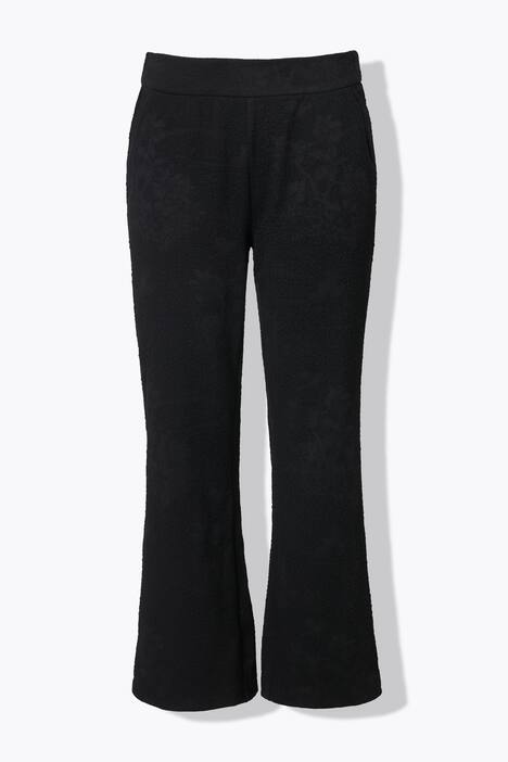 Pantalon en jersey jacquard, taille confort et coupe Bootcut