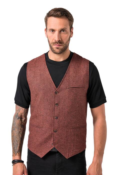 Tvídová vesta JP1880, vlněný materiál, úpletová záda, do 7XL