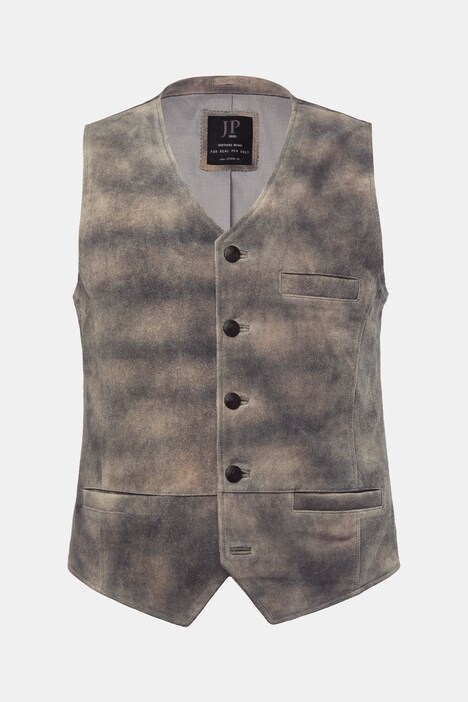 JP1880 leren vest, traditioneel, rundleer, tot maat 72