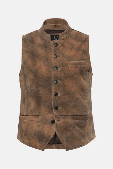 JP1880 leren vest, traditioneel, rundleer, tot maat 72