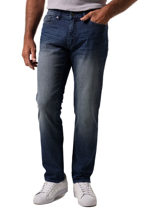 Džíny FLEXNAMIC®, kolekce Denim, břišní střih, vintage vzhled, rovný střih, 5 kapes, do velikosti 36/72, prodloužená velikosti do 134