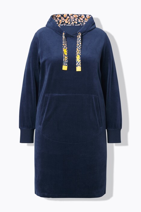 Robe à capuche et manches longues, aspect velours côtelé raffiné