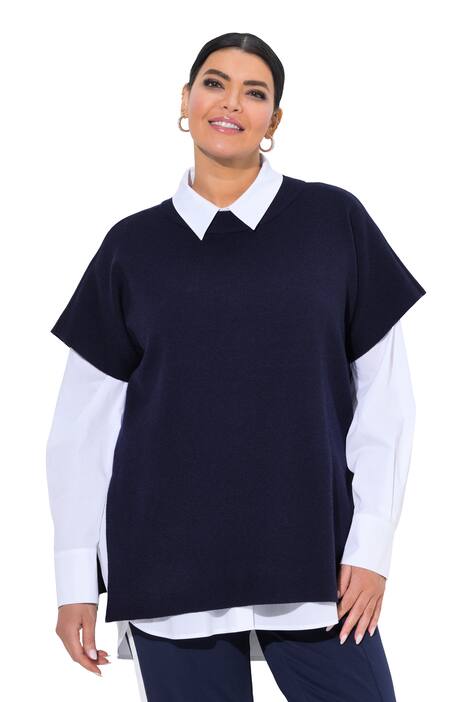 Svetr bez rukávů, oversize, stojáček, bez rukávů