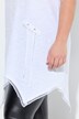 T-shirt dal taglio svasato con cucitura decorativa e rete sulle spalle
