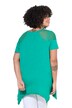T-shirt dal taglio svasato con cucitura decorativa e rete sulle spalle
