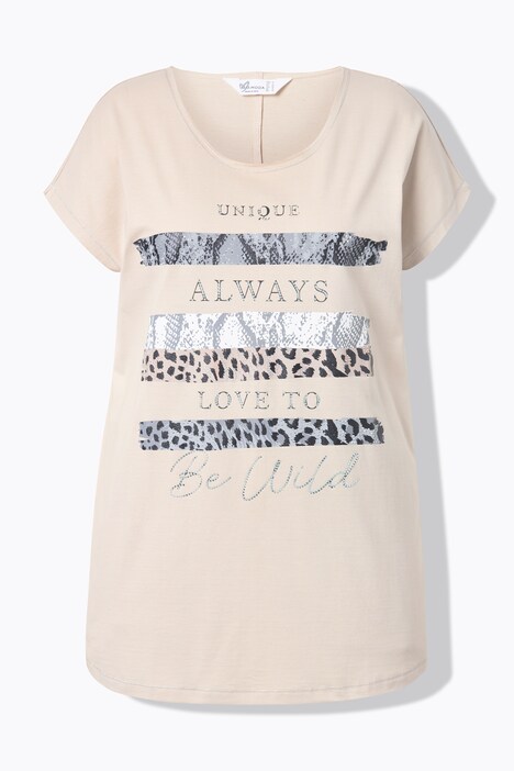 T-shirt, stripes, lettering, rhinestones