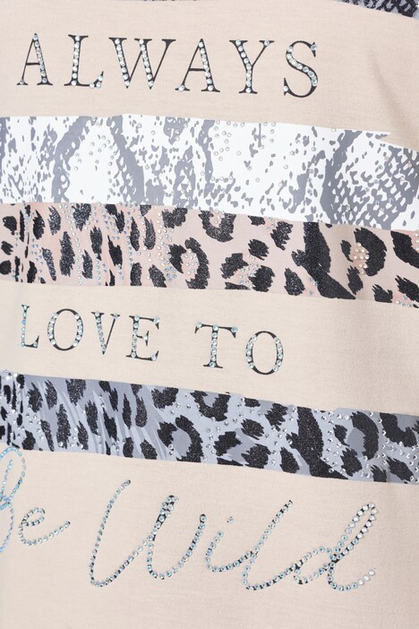 T-shirt, stripes, lettering, rhinestones