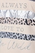 T-shirt coupe évasée, messages et petits strass scintillants