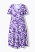 Vestido de jersey, forma en A, estampado batik, media manga