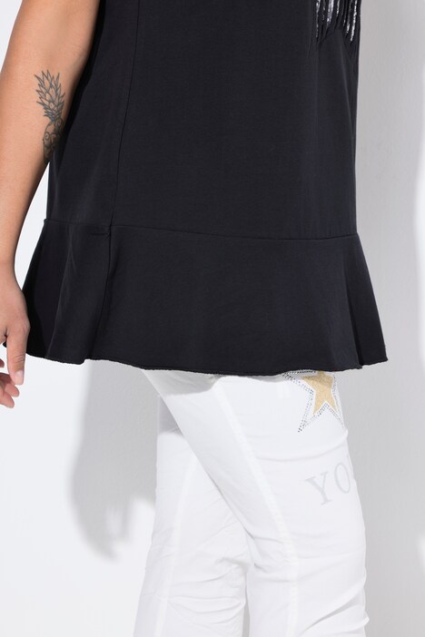 T-shirt oversize, volant et étoile pailletée