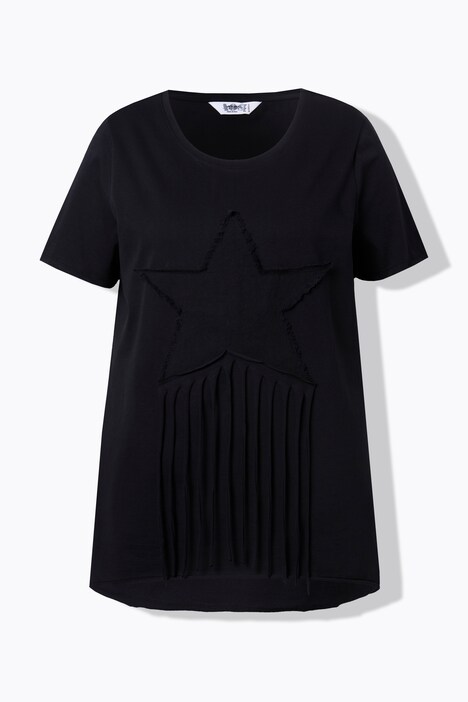 T-shirt dal taglio svasato con stella con frange