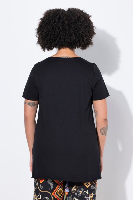 T-shirt dal taglio svasato con stella con frange