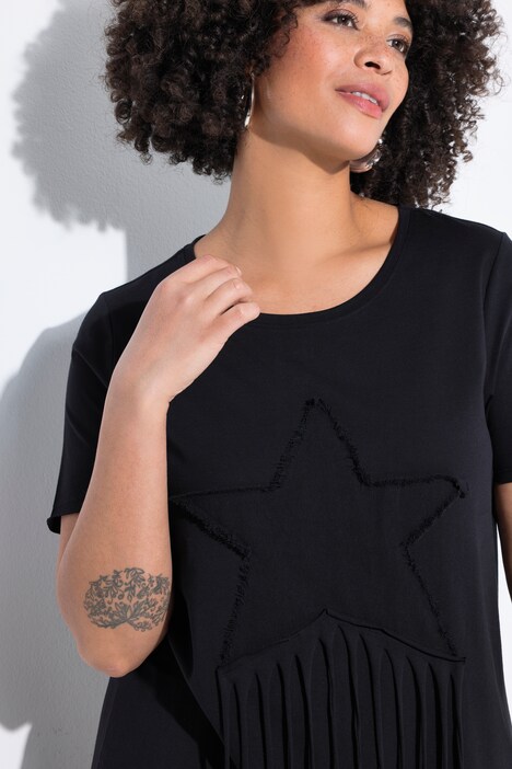 T-shirt dal taglio svasato con stella con frange