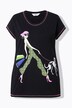 T-shirt dal taglio svasato con donna e cuciture fluo