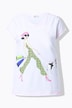 T-shirt, A-line, women's motif, neon seams