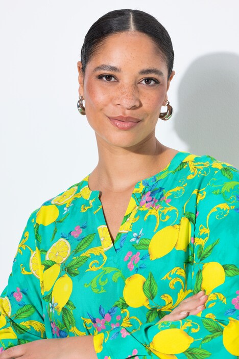 Bluse, Regular pasform, citroner