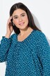 Maglia dal taglio svasato con pieghe decorative, scollo rettangolare e maniche lunghe