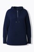 Gebreide hoodie, rits, capuchon, lange mouwen, langer achterpand