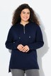 Gebreide hoodie, rits, capuchon, lange mouwen, langer achterpand