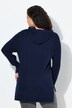 Gebreide hoodie, rits, capuchon, lange mouwen, langer achterpand