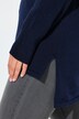 Gebreide hoodie, rits, capuchon, lange mouwen, langer achterpand