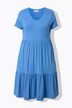 Jersey jurk, V-hals, volants